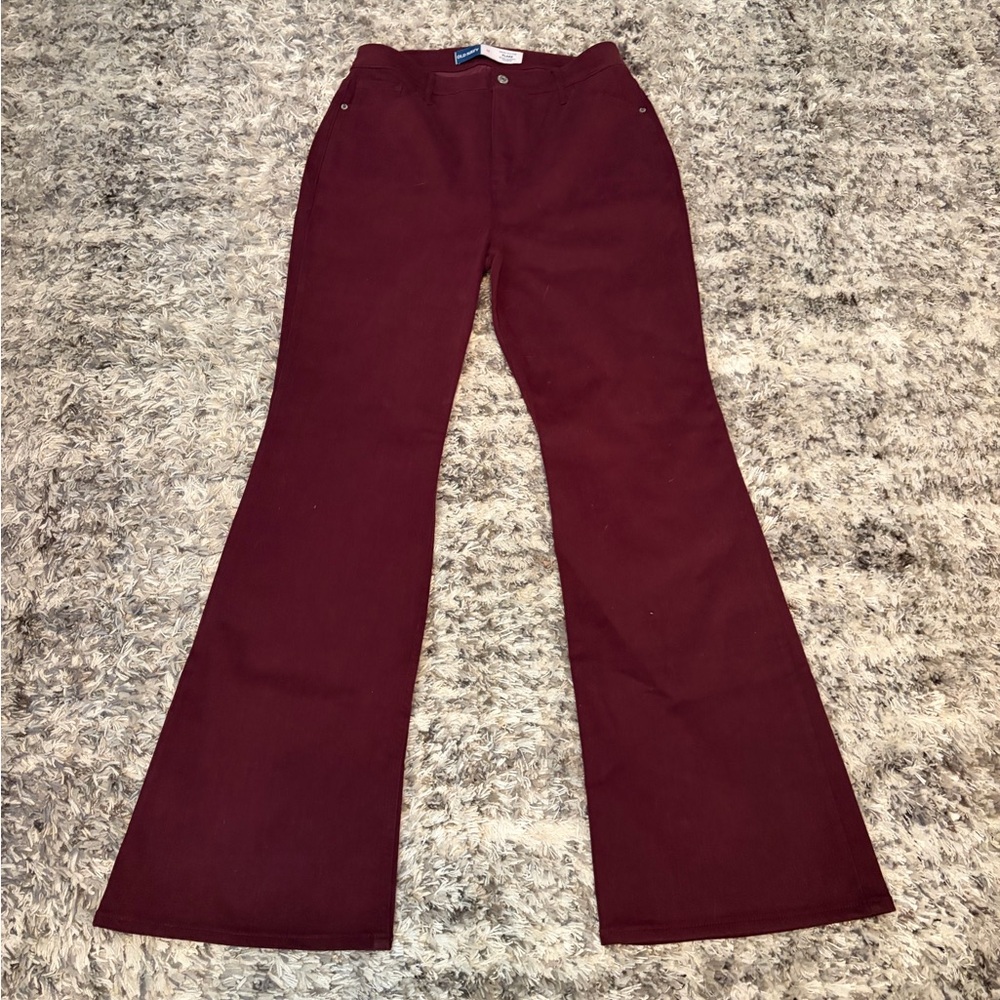 Old Navy Maroon High-Rise Flare Pants